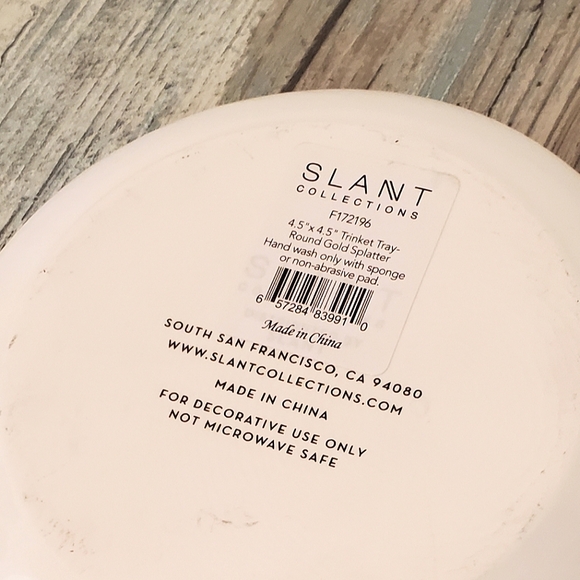 SLANT collections F172196 4.5" round gold splatter trinket tray - Picture 2 of 2